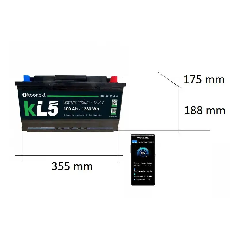 acumulator LiFePO4 100Ah KL5 - KOONEKT