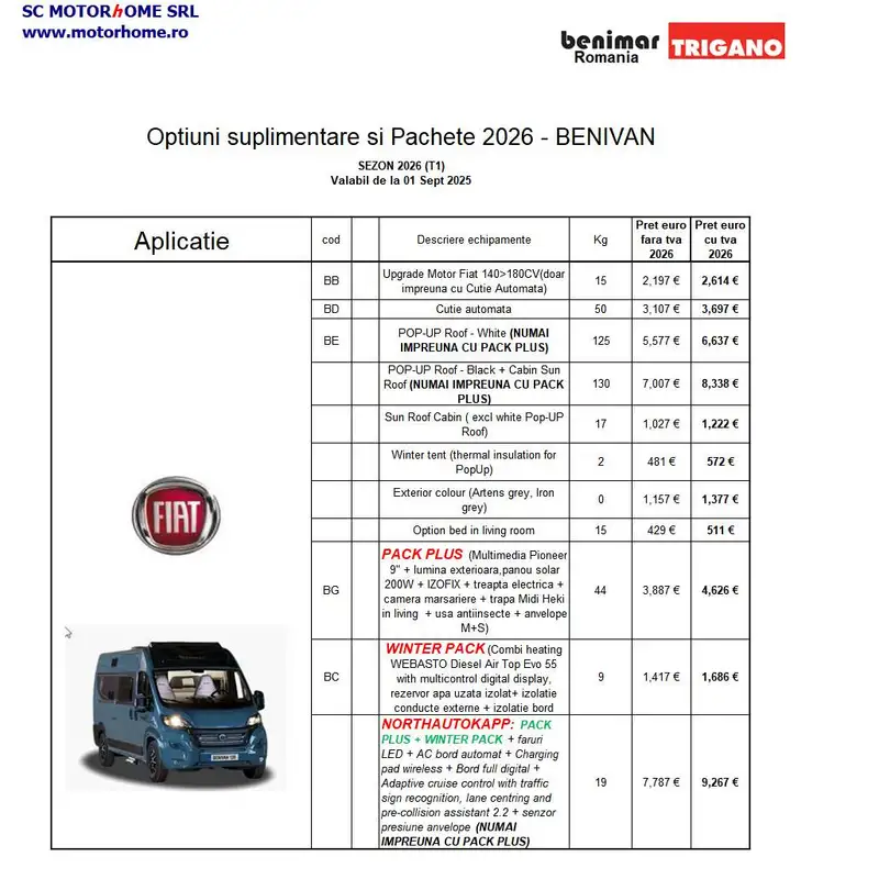 BENIVAN B144 PLUS - 60.488 eur Pret baza