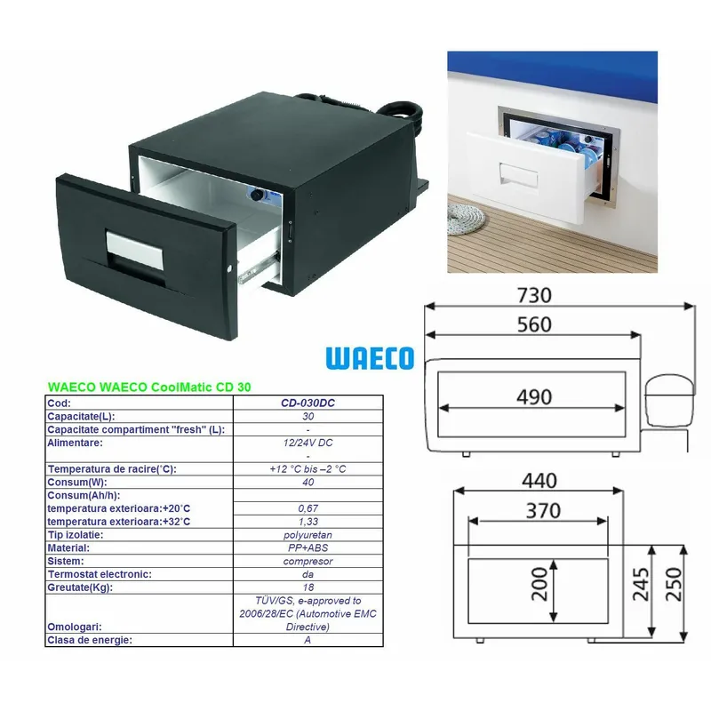 Frigider cu compresor CoolMatic CD 30 - DOMETIC