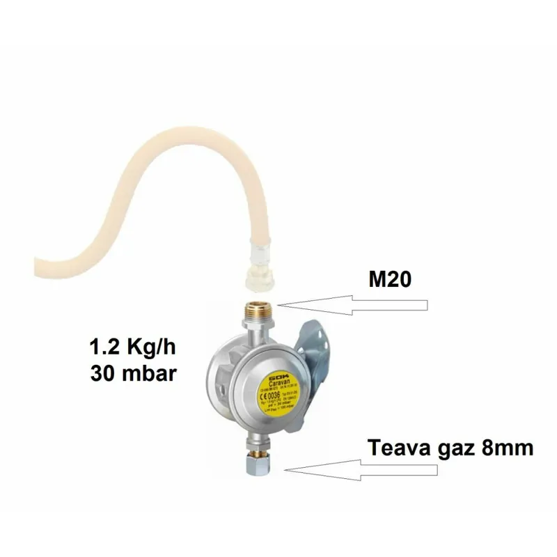 regulator presiune gaz - 30mbar- montaj orizontal