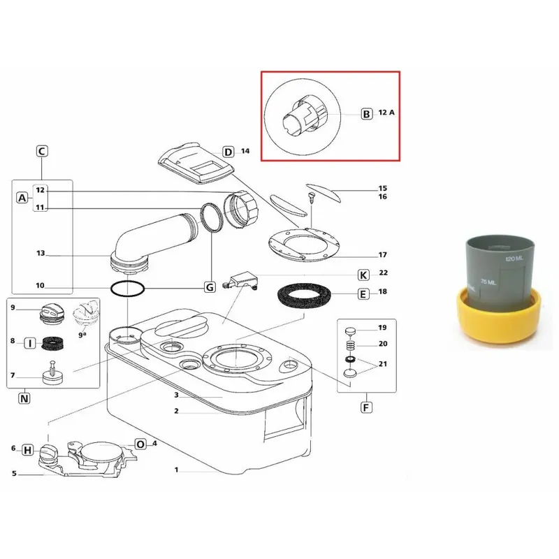 capac dozaj pentru caseta Thetford