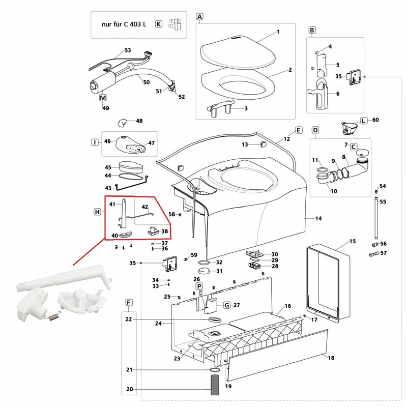 sistem de actionare clapeta Thetford C-400