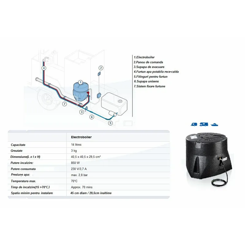 boiler apa calda 10L 220V ELECTROBOILER -TRUMA