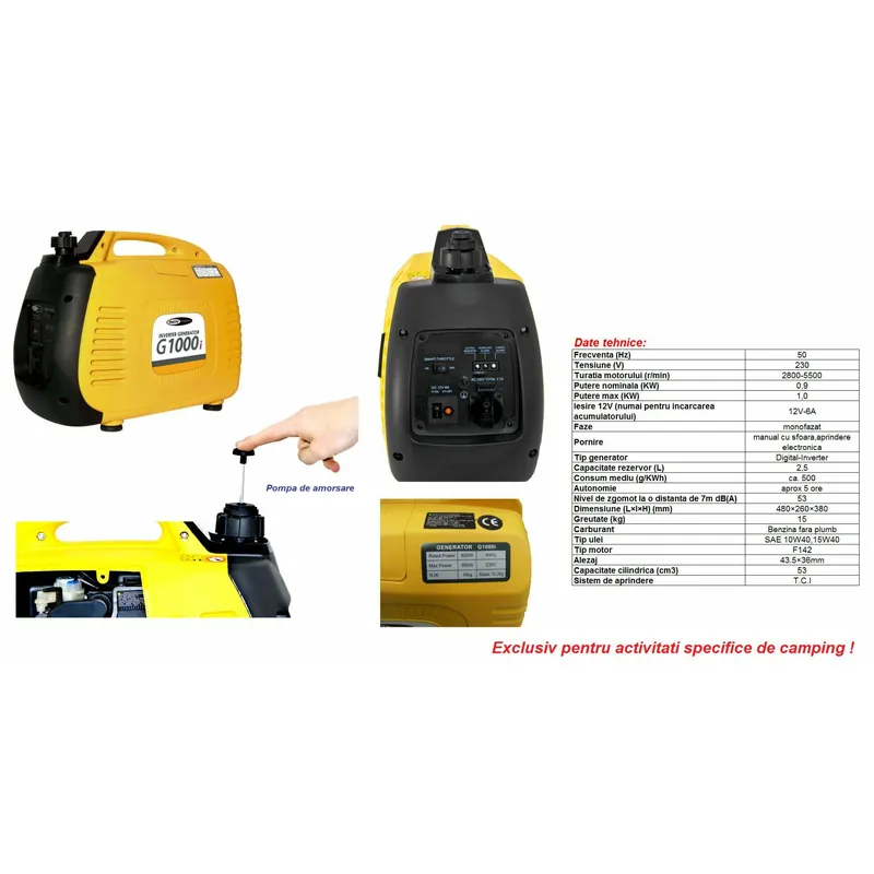 generator 12/220V - 900W Inverter G1000i - EZA POWER