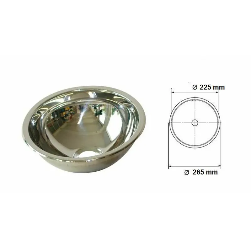 chiuveta semisferica inox 265 mm - CAN