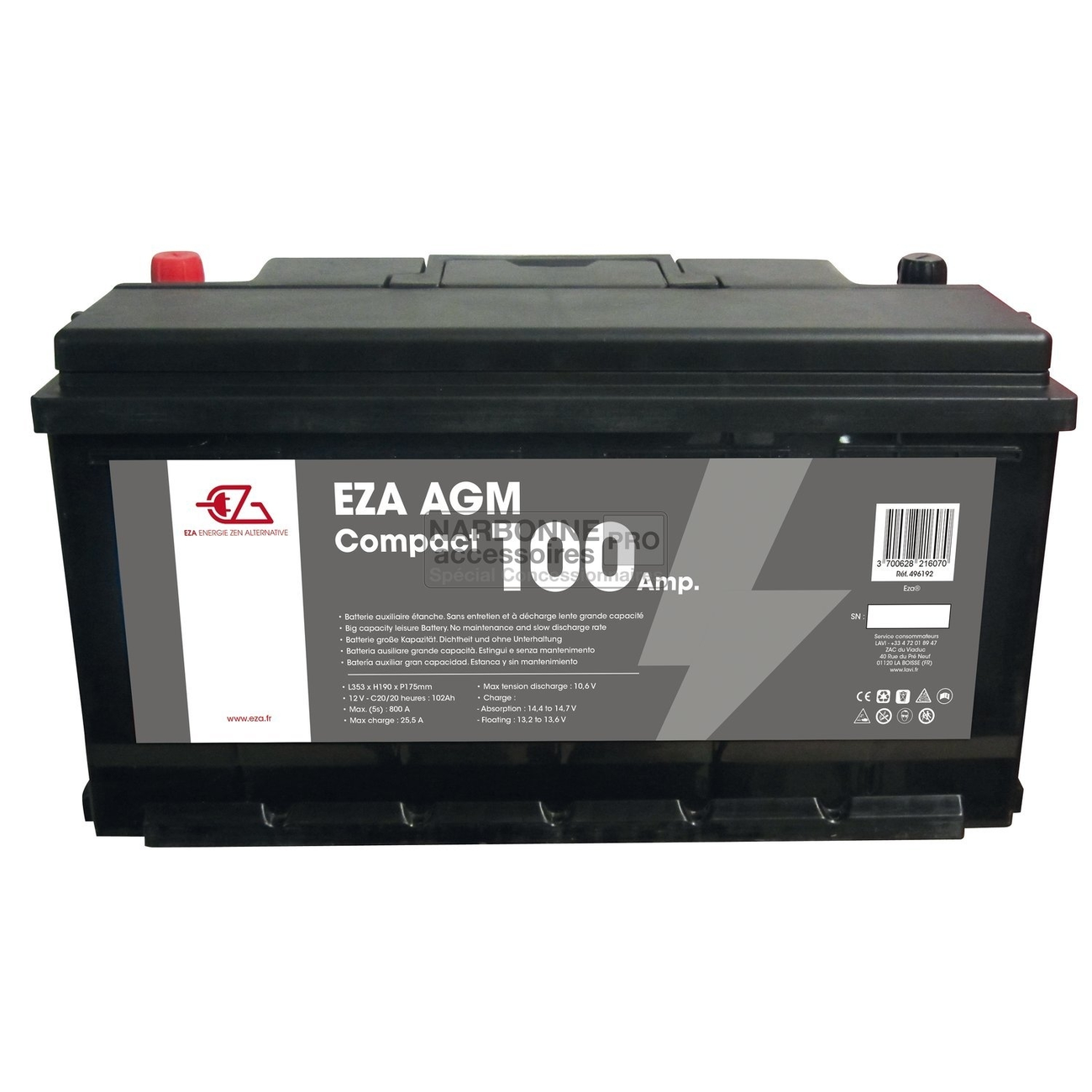 acumulator AGM Compact 100Ah - Inovtech-EZA