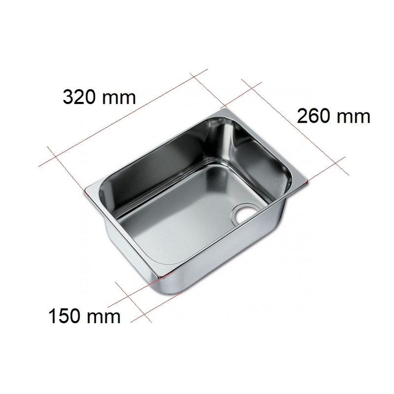 chiuveta rectangulara inox 320x260mm - CAN