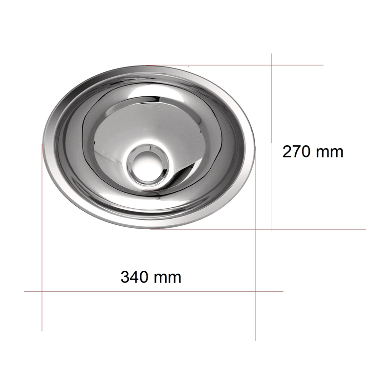 chiuveta Oval S Inox 340 mm - CAN
