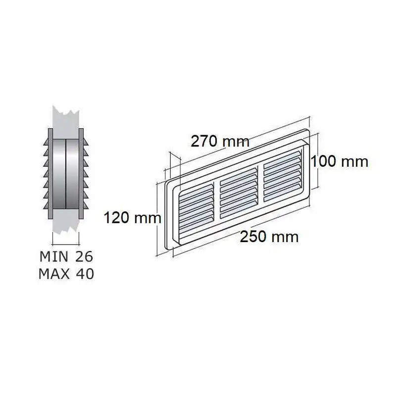 Set grila de aerisire gaz - TRIGANO