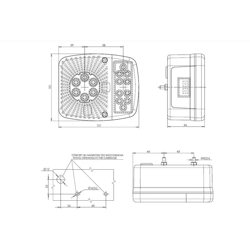 lampa stop universala LED - WAS