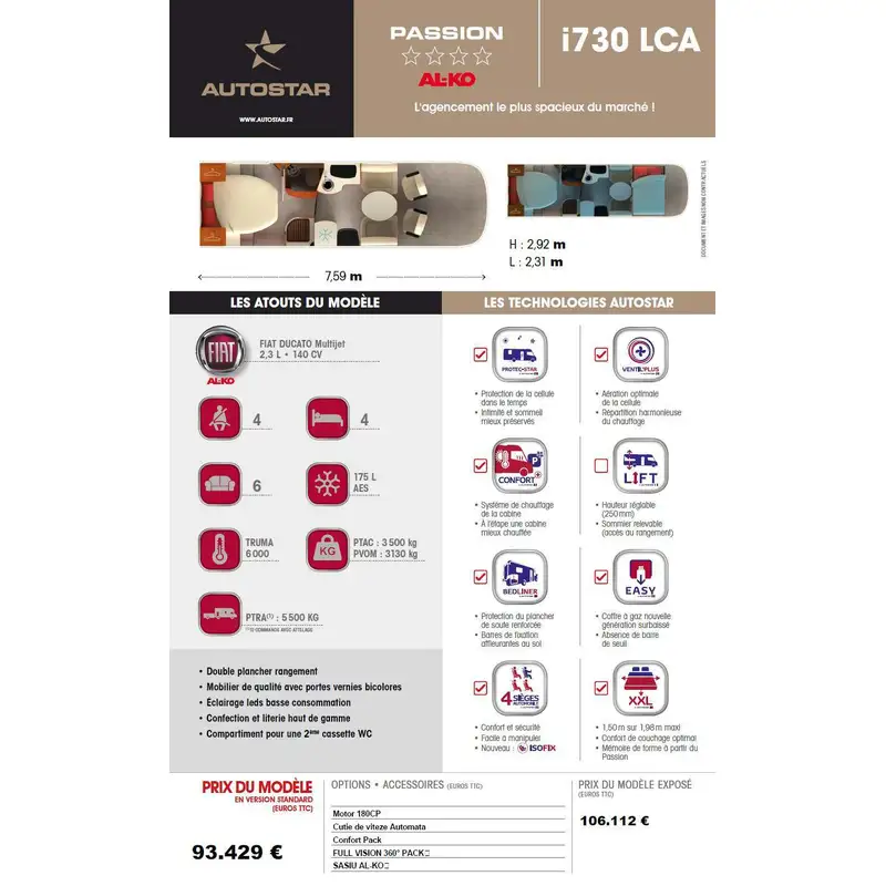 AUTOSTAR PASSION i760LCA - 103.999 Eur (TVA INCLUS)