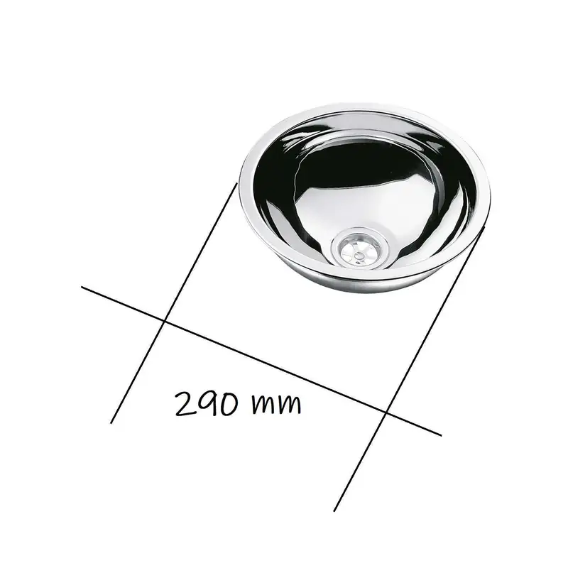 chiuveta cilindrica inox 285 mm - CAN
